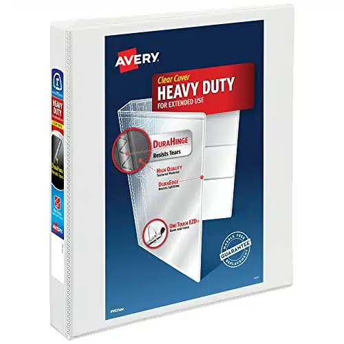 Avery Heavy Duty View Ring Binder, One Touch EZD Rings, hite Binder ()