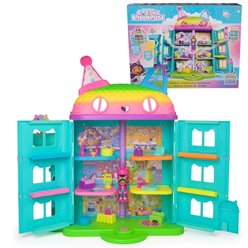 Gabby's Dollhouse, Pc Celebration Dollhouse, Inches Tall, with Toy Figures, Doll House Furniture & Sounds, Kids Toys for Girls & Boys Ages +