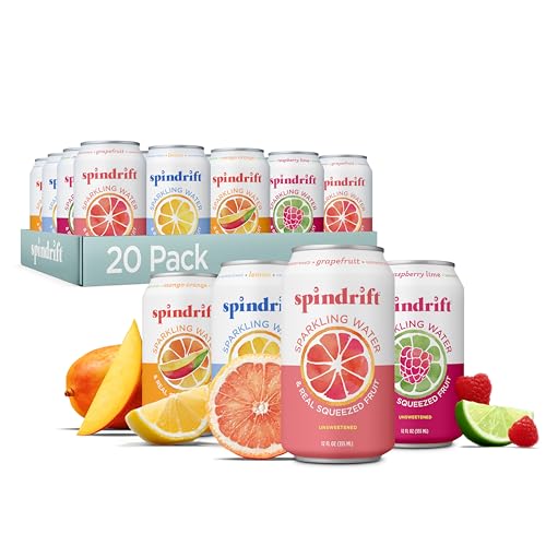 Spindrift Sparkling Water, Flavor Variety Pack, Made with Real Squeezed Fruit, Fl Oz (Pack of )